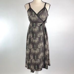 Whistles VNeck Brown Spaghetti Strap Wrap Dress